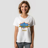 Aperturee - Superhero Blue Gold Name Family Reunion T-Shirt